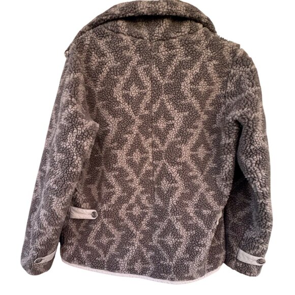 Patagonia Jacket Womens Large Pile Sherpa Fleece Full Zip Divided Sky Brown Gorp - Picture 9 of 11